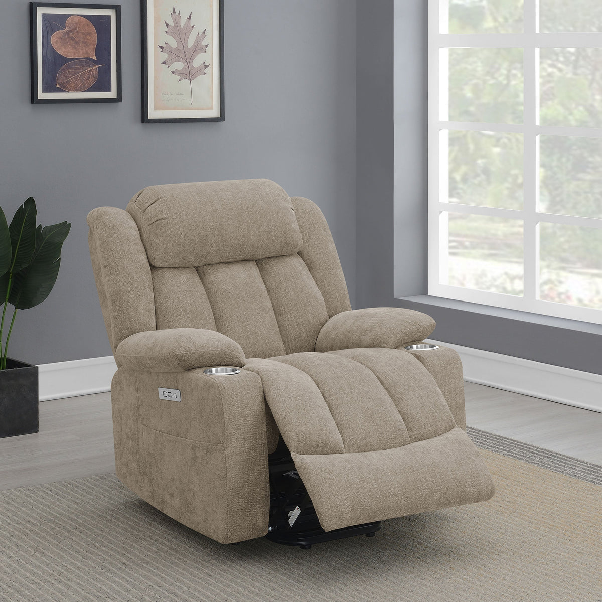 Houston Upholstered Power Lift Recliner Chair