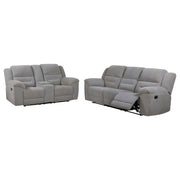 Gilson Chenille Upholstered Reclining Sofa Set Grey