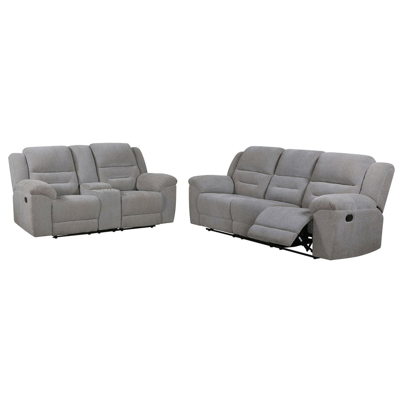 Gilson Chenille Upholstered Reclining Sofa Set Grey