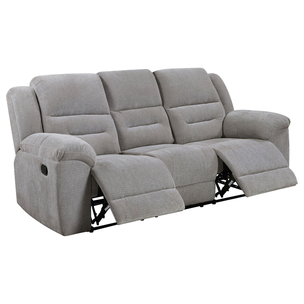 Gilson Chenille Upholstered Reclining Sofa Set Grey