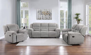 Gilson Chenille Upholstered Reclining Sofa Set Grey 3-piece