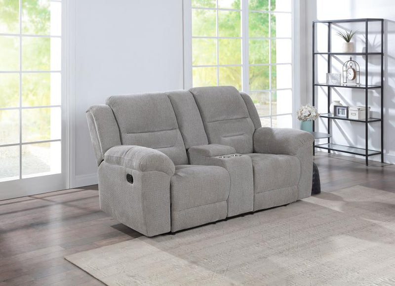 Gilson Chenille Upholstered Reclining Loveseat Grey Default Title