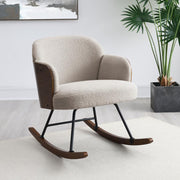 Paige Boucle Upholstered Mid Back Roc Chair Beige