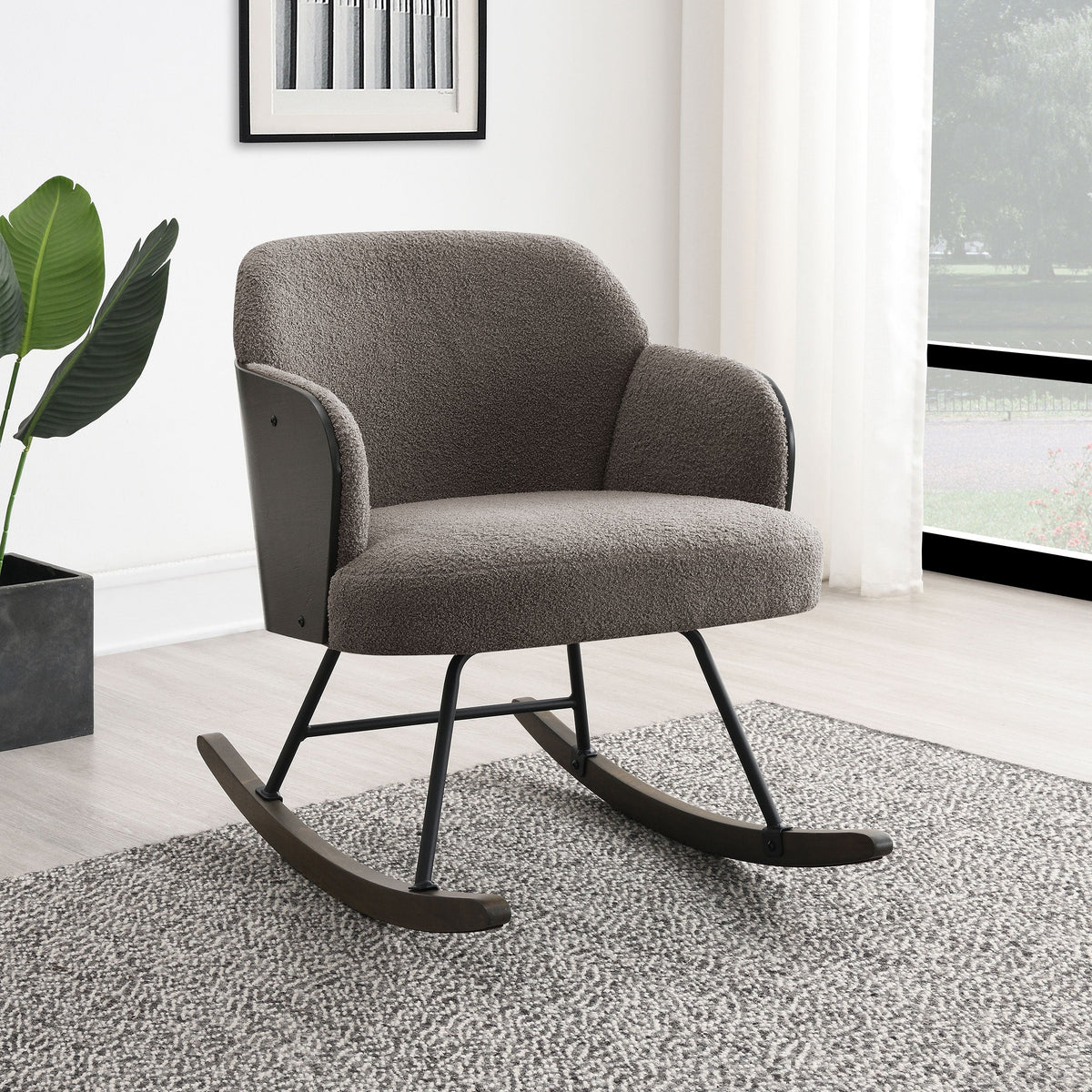 Paige Boucle Upholstered Mid Back Roc Chair