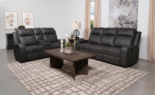 Raelynn Upholstered Reclining Sofa Set Grey 2-piece
