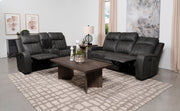 Raelynn Upholstered Reclining Sofa Set Grey