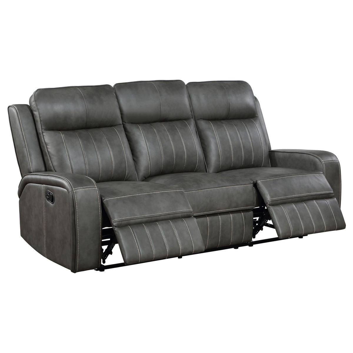Raelynn Upholstered Reclining Sofa Set Grey