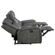 Raelynn Upholstered Reclining Sofa Set Grey
