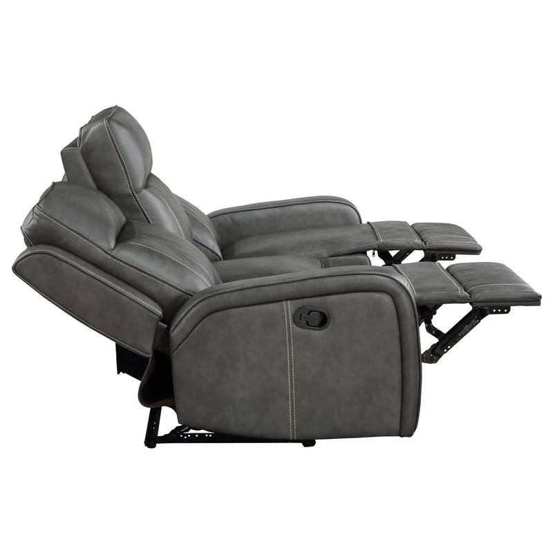 Raelynn Upholstered Reclining Sofa Set Grey