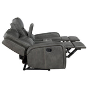 Raelynn Upholstered Reclining Sofa Set Grey