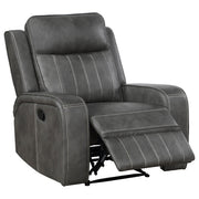 Raelynn Upholstered Reclining Sofa Set Grey