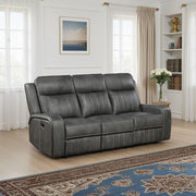 Raelynn Upholstered Track Arm Motion Sofa Grey Default Title