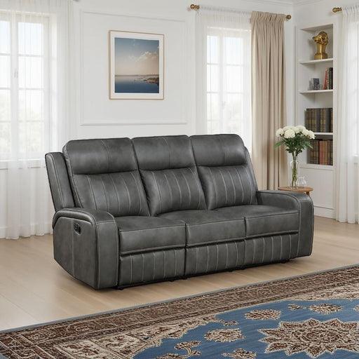 Raelynn Upholstered Track Arm Motion Sofa Grey Default Title
