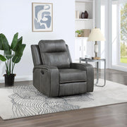 Raelynn Upholstered Track Arm Recliner Grey Default Title