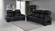 Zuma Faux Leather Dual Power LED Sofa Set 2-piece