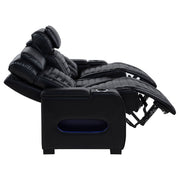 Zuma Faux Leather Dual Power LED Sofa Set