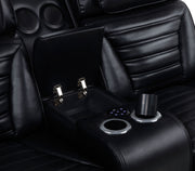Zuma Faux Leather Dual Power LED Sofa Set