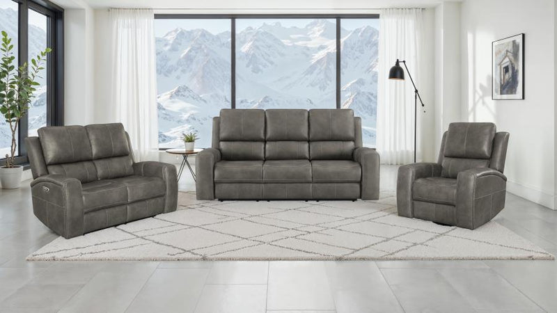 Brickston Triple Power Reclining Sofa Set Charcoal 3-piece