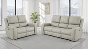 Brickston Triple Power Reclining Sofa Set Grey 2-piece