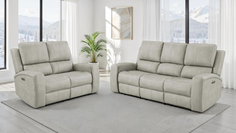 Brickston Triple Power Reclining Sofa Set Grey 2-piece