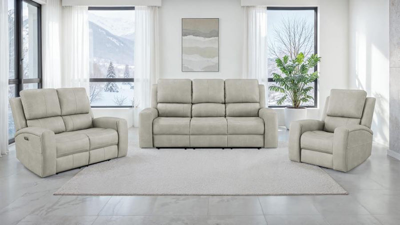 Brickston Triple Power Reclining Sofa Set Grey 3-piece