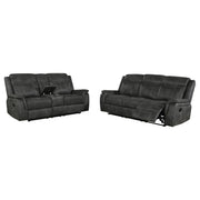 Lawrence Upholstered Reclining Sofa Set Charcoal