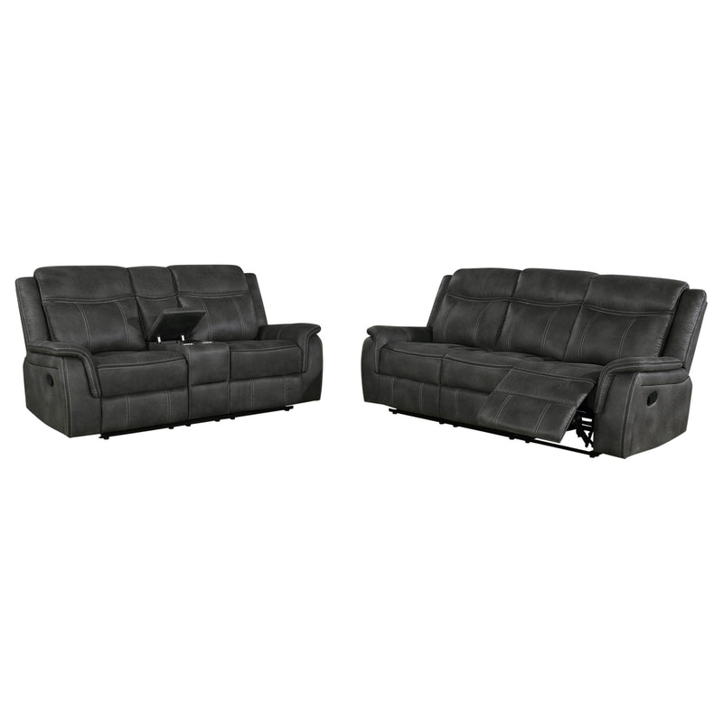 Lawrence Upholstered Reclining Sofa Set Charcoal