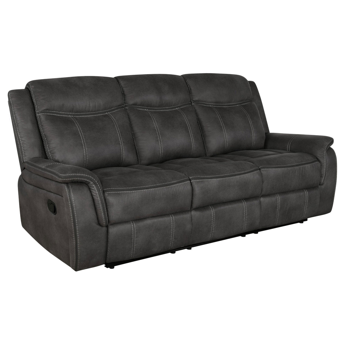 Lawrence Upholstered Reclining Sofa Set Charcoal