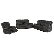 Lawrence Upholstered Reclining Sofa Set Charcoal