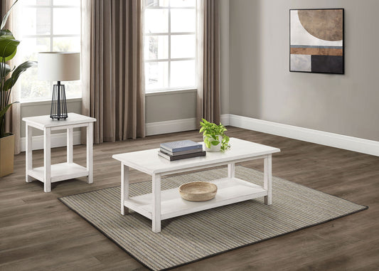 Payne 2-piece Coffee and End Table Set Distressed White