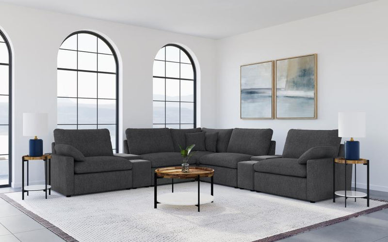 Collins Modular Power Reclining Sectional Dark Grey 1LRP 2CON 1AC 1CRN 1ARP 1RRP (7pc)