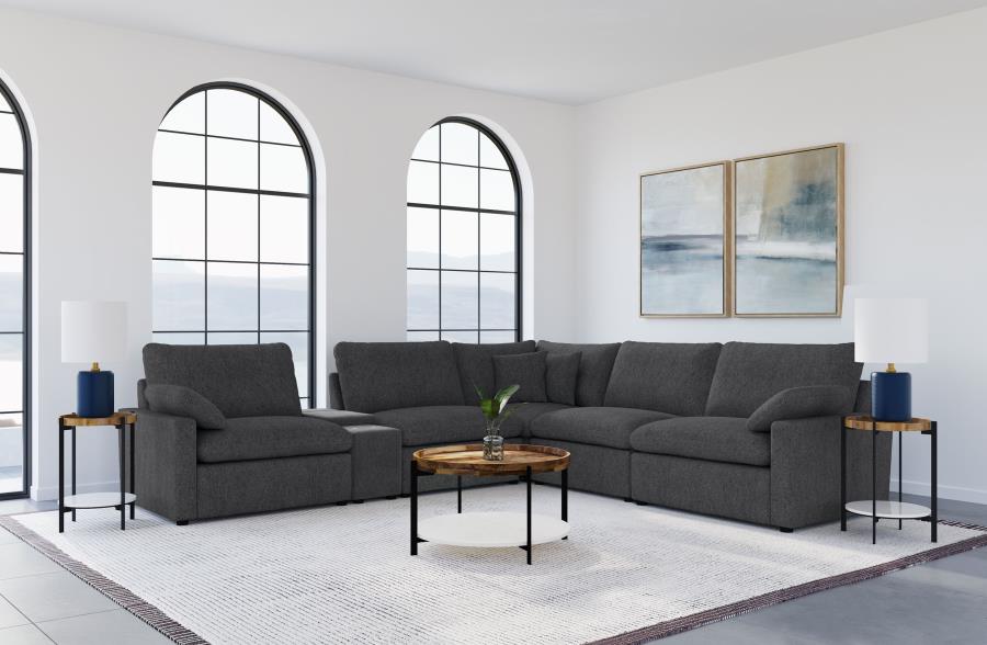 Collins Modular Power Reclining Sectional Dark Grey 1LRP 1CON 1AC 1CRN 1ARP 1RRP (6pc)