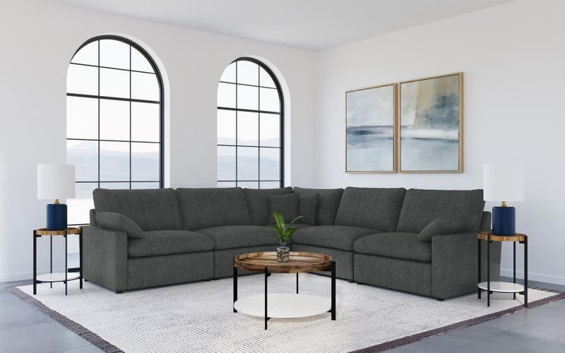 Collins Modular Power Reclining Sectional Dark Grey 1LRP 1AC 1CRN 1ARP 1RRP (5pc)