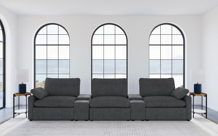 Collins Power Reclining Home Theater Seating Dark Grey