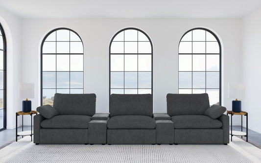 Collins Power Reclining Home Theater Seating Dark Grey
