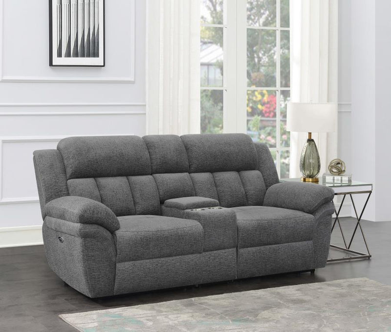 Bahrain Upholstered Power Loveseat Charcoal Default Title