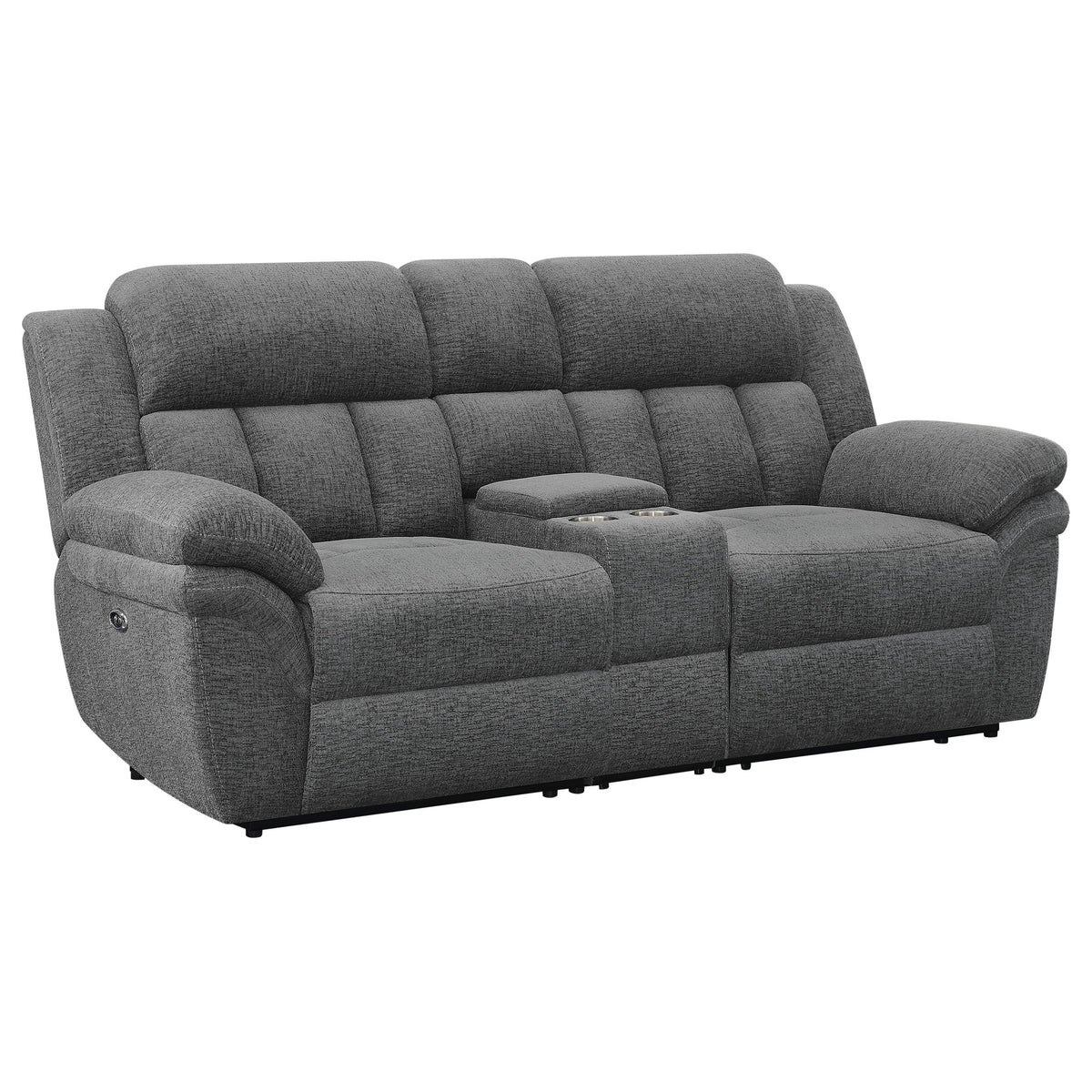 Bahrain Upholstered Power Loveseat Charcoal