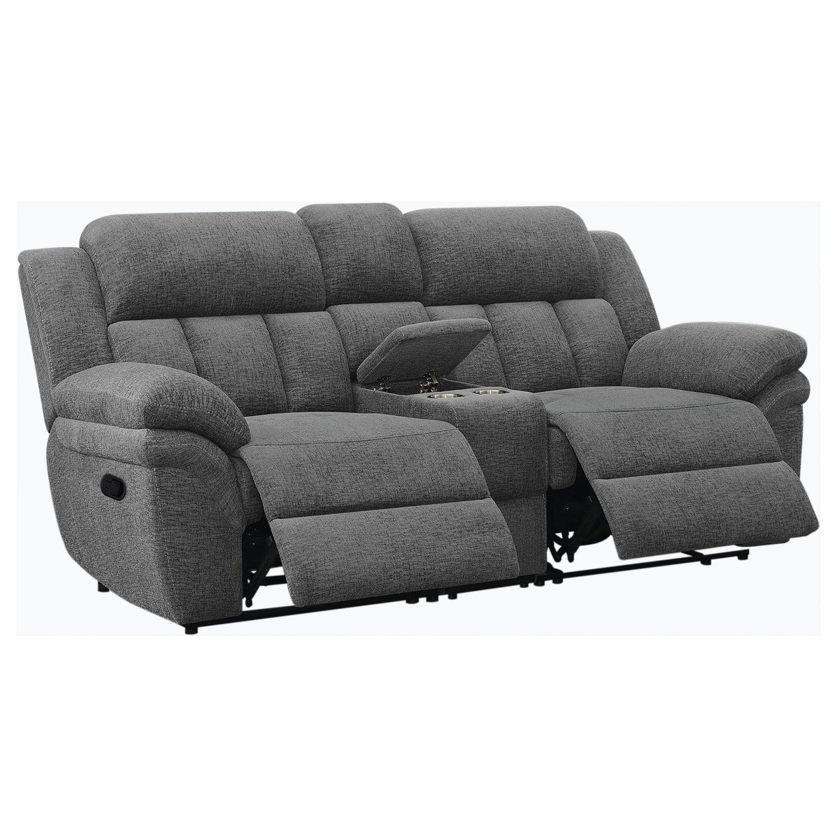 Bahrain Upholstered Motion Loveseat Charcoal