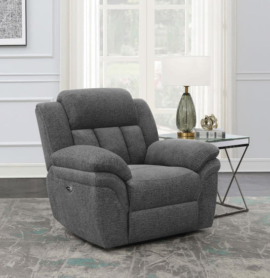 Bahrain Upholstered Power Glider Recliner Charcoal Default Title