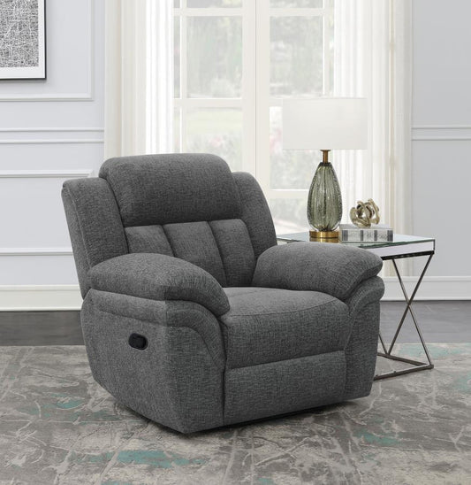 Bahrain Upholstered Glider Recliner Charcoal Default Title