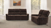 Navarro Upholstered Reclining Sofa Set Dark Brown 2-piece