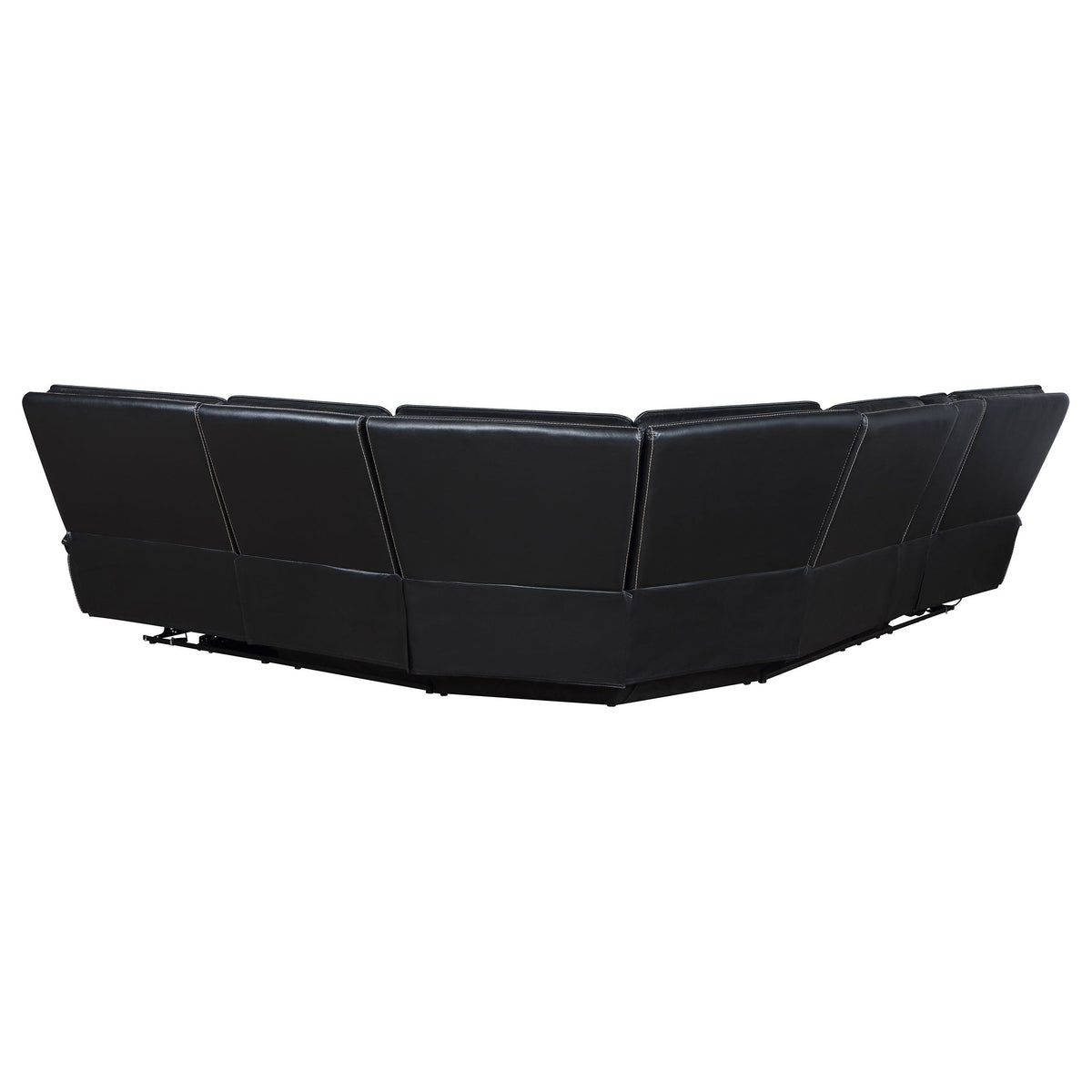 Hewitt Leather Dual Power Reclining Sectional Sofa Black