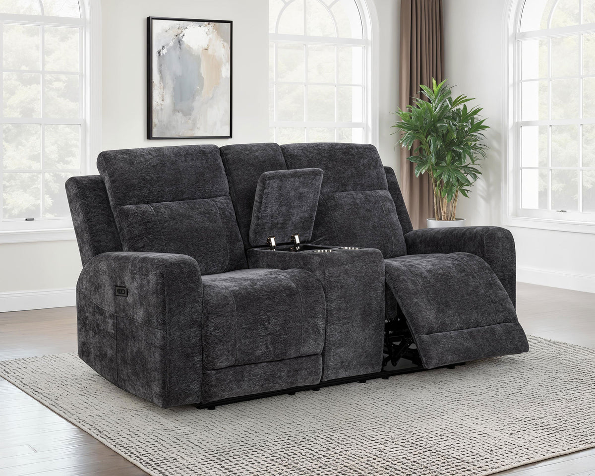 Kennett Chenille Upholstered Power Reclining Loveseat