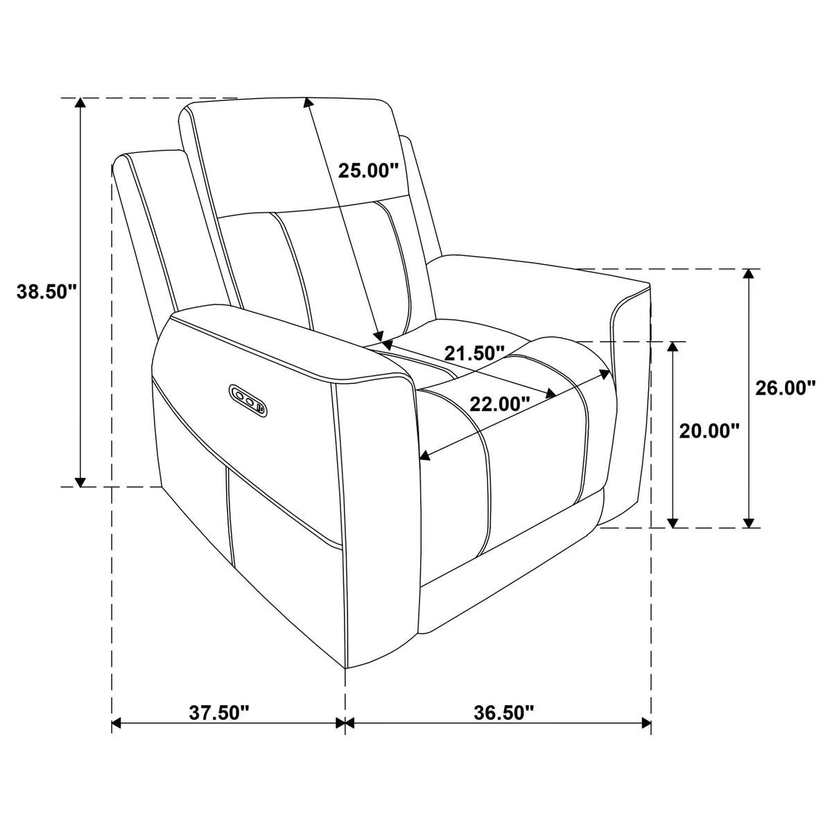 Kennett Chenille Upholstered Power Recliner Chair