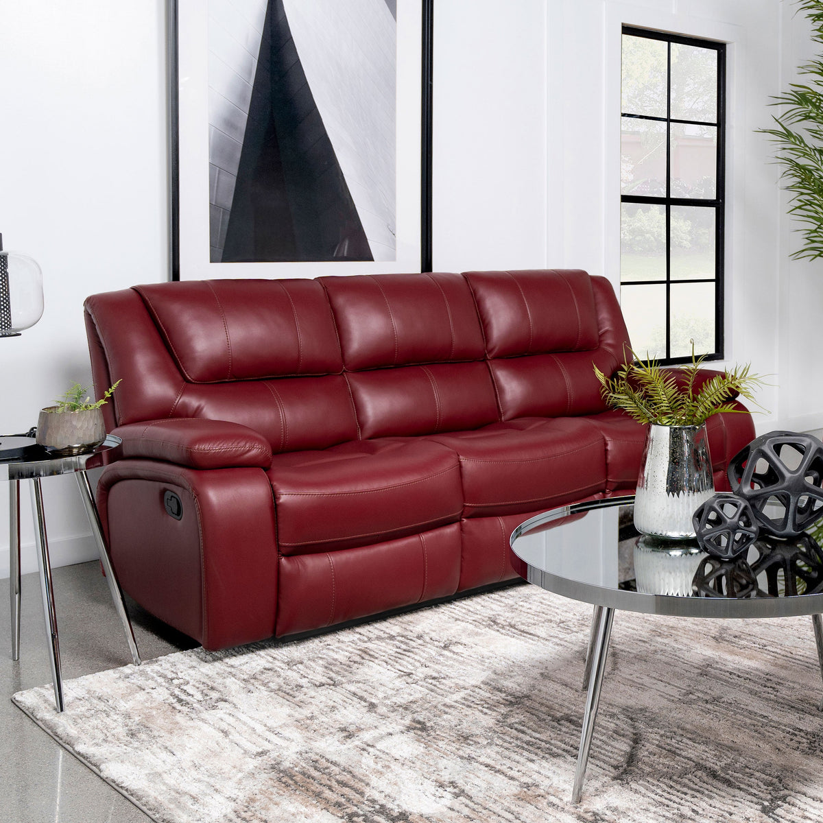 Camila Upholstered Motion Reclining Sofa
