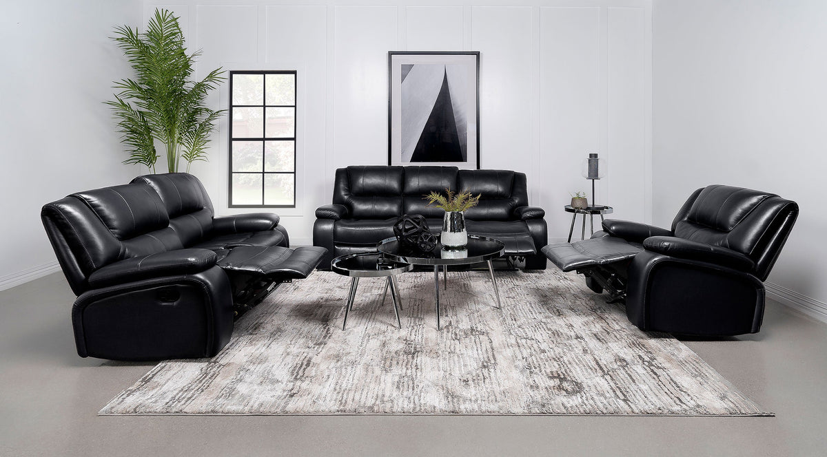 Camila Upholstered Reclining Sofa Set