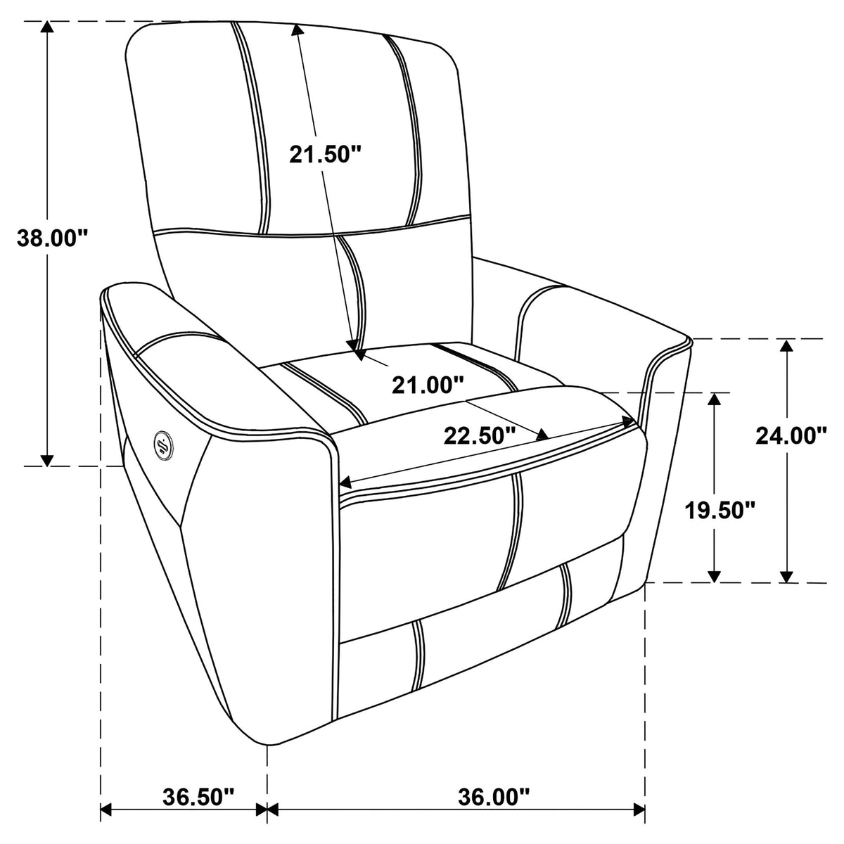 Greenfield Upholstered Power Recliner Chair