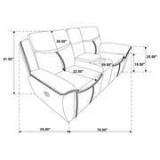 Sloane Upholstered Padded Arm Reclining Loveseat Blue