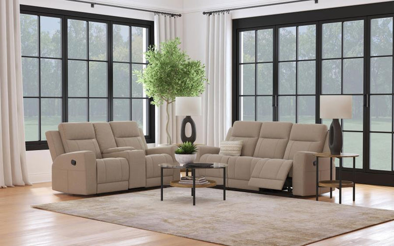 Brentwood Upholstered Reclining Sofa Set Taupe 2-piece