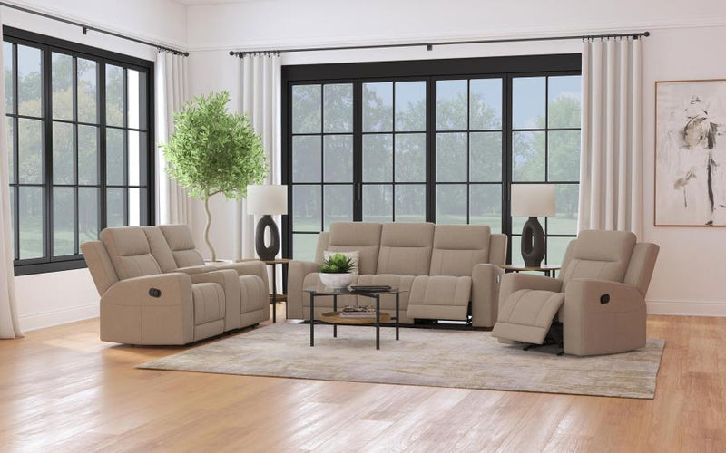 Brentwood Upholstered Reclining Sofa Set Taupe 3-piece